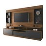 Home Theater Coliseu Naturale com Grafite - Edn Móveis - 1