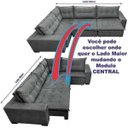 Ver imagem 5 de Sofá de Canto Retrátil e Reclinável com Molas Cama Inbox Oklahoma 3,45x2,41 ou 2,41x3,45 Cinza