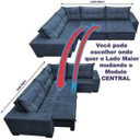 Ver imagem 5 de Sofá de Canto Retrátil e Reclinável com Molas Cama Inbox Oklahoma 3,45x2,41 ou 2,41x3,45 Azul