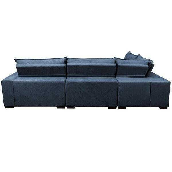 Sofá de Canto Retrátil e Reclinável com Molas Cama Inbox Oklahoma 3,45x2,41 ou 2,41x3,45 Azul - 6