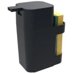 Dispenser de Pia com porta Esponja - 600ml:Preto - 1