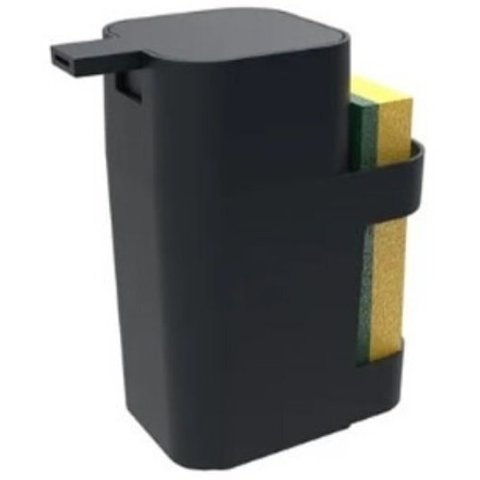 Dispenser de Pia com porta Esponja - 600ml:Preto