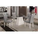 Ver imagem 1 de Conjunto Sala de Jantar Mesa Tampo Mdf/vidro Preto 4 Cadeiras Pampulha Leifer