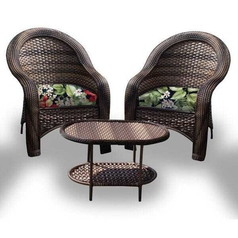 Conjunto de Poltronas Fibra Sintética Tóquio - 2 Poltronas + 1 Mesa Centro - Tecido Saquarema