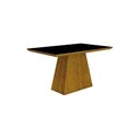 Ver imagem 3 de Conjunto Sala de Jantar Mesa Tampo Mdf/vidro Preto 4 Cadeiras Pampulha Leifer