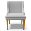 Ver imagem 7 de Kit 2 Cadeiras Decorativas Sala de Jantar Base Fixa de Madeira Firenze Linho Cinza/Castanho G19 - Gr