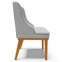 Ver mais imagens de Kit 2 Cadeiras Decorativas Sala de Jantar Base Fixa de Madeira Firenze Linho Cinza/Castanho G19 - Gr