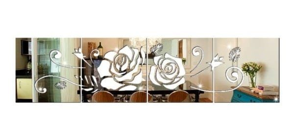 Espelho Decorativo Rosas em Acrílico Sala Quarto - 5