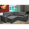 Sofá de Canto Retrátil e Reclinável com Molas Cama Inbox Oklahoma 2,60M Suede Velusoft Cinza - 1