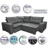 Sofá de Canto Retrátil e Reclinável com Molas Cama Inbox Oklahoma 2,60M Suede Velusoft Cinza - 3