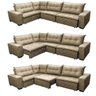 Sofá de Canto Retrátil e Reclinável com Molas Cama Inbox Oklahoma 3,45x2,41 ou 2,41x3,45 Castor - 7