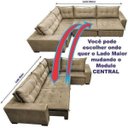 Ver imagem 5 de Sofá de Canto Retrátil e Reclinável com Molas Cama Inbox Oklahoma 3,85x2,61 ou 2,61x3,85 Castor