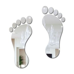 Espelho em Acrílico Formato Pé Podologia Podólogo M