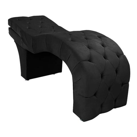 Maca Estética Estofada Reclinável Ergonômica Suede Ludmilla:preto