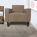 Ver imagem 3 de Kit 2 Poltronas Decorativa Leticia Slim Suede Capuccino Pés Madeira Mz Decor