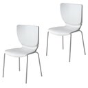 Ver imagem 1 de Kit 2 Cadeiras Empilháveis Base Aço Tubular Mono Branco