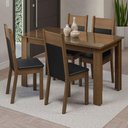 Ver imagem 1 de Conjunto Sala de Jantar Mesa Tampo de Vidro 4 Cadeiras Rustic/preto Eloá Madesa
