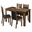 Ver imagem 2 de Conjunto Sala de Jantar Mesa Tampo de Vidro 4 Cadeiras Rustic/preto Eloá Madesa