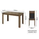 Ver imagem 3 de Conjunto Sala de Jantar Mesa Tampo de Vidro 4 Cadeiras Rustic/preto Eloá Madesa