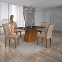 Ver imagem 7 de Conjunto Sala de Jantar Mesa Tampo Mdf/vidro Preto 4 Cadeiras Pampulha Leifer
