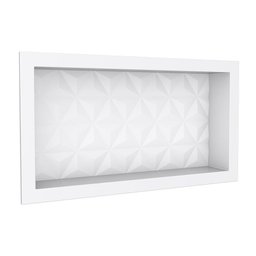 Kit 02 Nichos Retangulares Texturizado Sintético Para Banheiro 60x30 Wash C05 Branco - Lyam Decor - 5