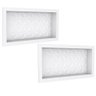 Kit 02 Nichos Retangulares Texturizado Sintético Para Banheiro 60x30 Wash C05 Branco - Lyam Decor - 1