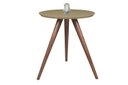 Ver imagem 3 de Mesa de Canto Tampo 50cm Mesinha Cor Fendi com Vidro Pé Palito Alt 60cm