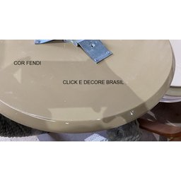 Mesa de Canto Tampo 50cm Mesinha Cor Fendi com Vidro Pé Palito Alt 60cm - 6