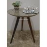 Mesa de Canto Tampo 50cm Mesinha Cor Fendi com Vidro Pé Palito Alt 60cm - 5