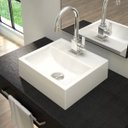 Ver imagem 2 de Cuba de Apoio Quadrada Para Banheiro Q32W Branco - Lyam Decor