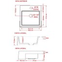 Ver imagem 3 de Cuba de Semi Encaixe Quadrada Para Banheiro XQ395 Cinza - Lyam Decor