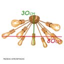 Ver imagem 2 de Plafon Lustre Atom Sputnik Cobre Escovado 80cm para 9 Lâmpadas E27 St698