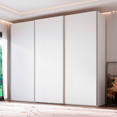 Guarda Roupa Veneto em Mdf 274,5x230cm 3 Portas 6 Gavetas Branco 1000