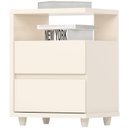 Ver imagem 1 de Mesa de Cabeceira 2 Gavetas 48 Cm Campeche Off White Henn