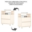 Ver imagem 5 de Mesa de Cabeceira 2 Gavetas 48 Cm Campeche Off White Henn