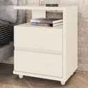 Ver imagem 2 de Mesa de Cabeceira 2 Gavetas 48 Cm Campeche Off White Henn