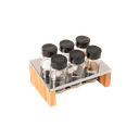 Ver imagem 1 de Kit Porta Tempero Condimentos Cozinha - Suporte com 6 Potes em Vidro Essence