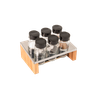 Kit Porta Tempero Condimentos Cozinha - Suporte com 6 Potes em Vidro Essence - 1
