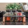 Kit Porta Tempero Condimentos Cozinha - Suporte com 6 Potes em Vidro Essence - 3