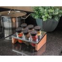 Ver imagem 2 de Kit Porta Tempero Condimentos Cozinha - Suporte com 6 Potes em Vidro Essence