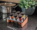 Ver imagem 2 de Kit Porta Tempero Condimentos Cozinha - Suporte com 6 Potes em Vidro Essence