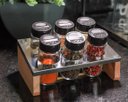 Ver imagem 6 de Kit Porta Tempero Condimentos Cozinha - Suporte com 6 Potes em Vidro Essence