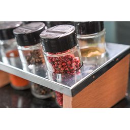 Kit Porta Tempero Condimentos Cozinha - Suporte com 6 Potes em Vidro Essence - 4