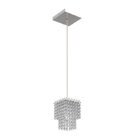 Pendente de Cristal Legitimo 2 Camadas L12X12cm A1,5m Soq 1XG9