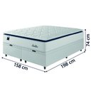 Ver imagem 5 de Cama Box Baú Casal Queen Colchão Molas Ensacadas com Pillow Sevilha 158x198x74cm Branco/cinza