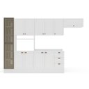 Ver imagem 2 de Cozinha Pérola com Rodapé Tampo e Cristaleira com LED 5 Peças 320 cm Yescasa Branco