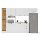 Ver imagem 5 de Cozinha Pérola com Rodapé Tampo e Cristaleira com LED 5 Peças 320 cm Yescasa Branco