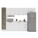Ver imagem 4 de Cozinha Pérola com Rodapé Tampo e Cristaleira com LED 5 Peças 320 cm Yescasa Branco