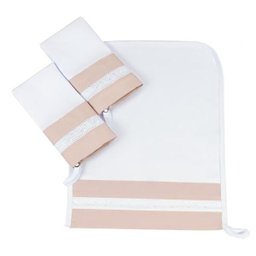 Kit Fralda Boquinha Lelis Rosa Antigo Infantil Malha 3 Peças - 1