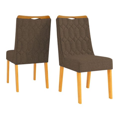 Conjunto de 2 Cadeiras Estofada Sala de Jantar Bel